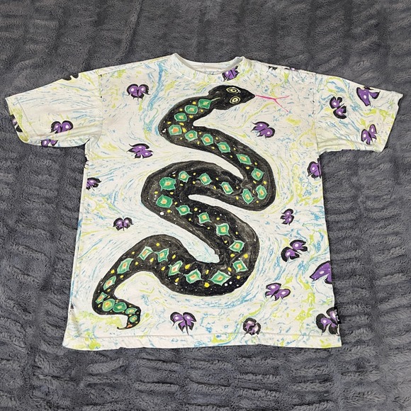 Teddy Fresh Tops - Teddy Fresh MyFawnwy Snake Butterfly Graphic T Shirt XXS Cotton Polyester
